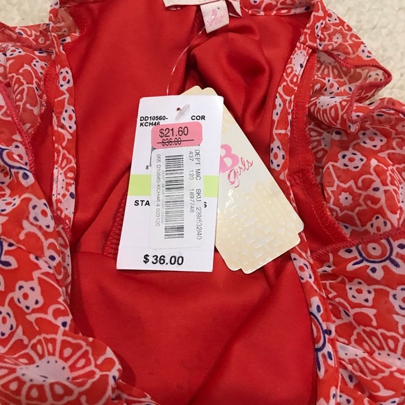 GB Girls Orange Cold Shoulder Dress 4 / 4T NWT - Picture 8 of 14